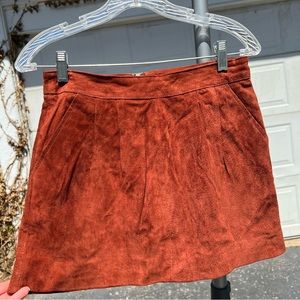 Rust orange/brown suede mini skirt 🥮🍁🍂